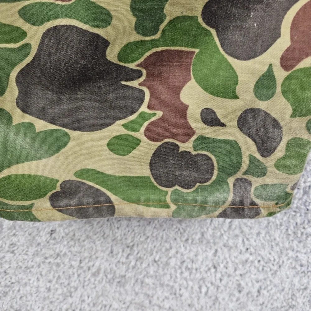 Vintage 70s Saftbak Water Repellent Frogskin Duck Camo Pants 42x31 Hunting USA